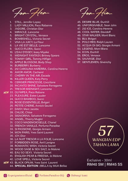 PERFUME PARADISE FLYERS PERFUME PARADISE FLYERS