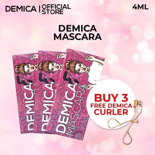 DEMICA MASCARA COMBO 3PCS FREE CURLER