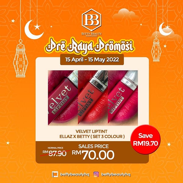 BETTY BEAUTY - COMBO 3PCS VELVET LIPTINT X MUA BELLAZ