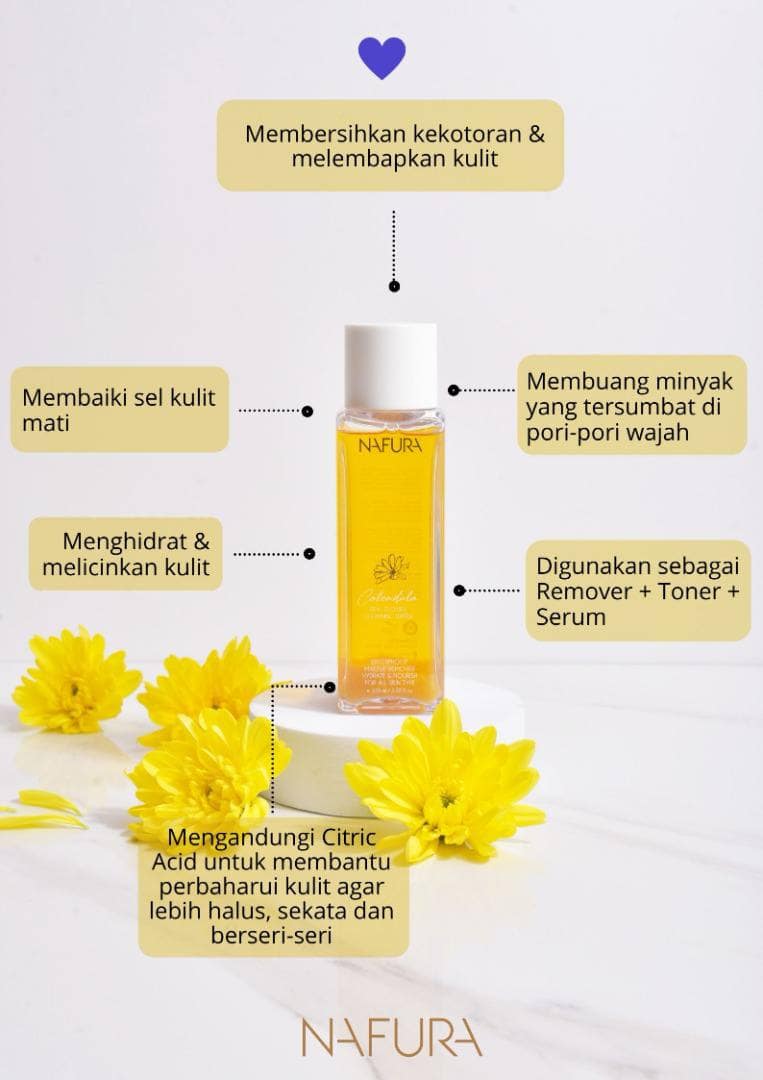 NAFURA - CALENDULA REAL FLOWER CLEANSING WATER NAFURA - CALENDULA REAL FLOWER CLEANSING WATER